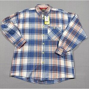 National Outfitters (NWT) Men's Cotton Flannel Shirt Size L Plaid Blue Red